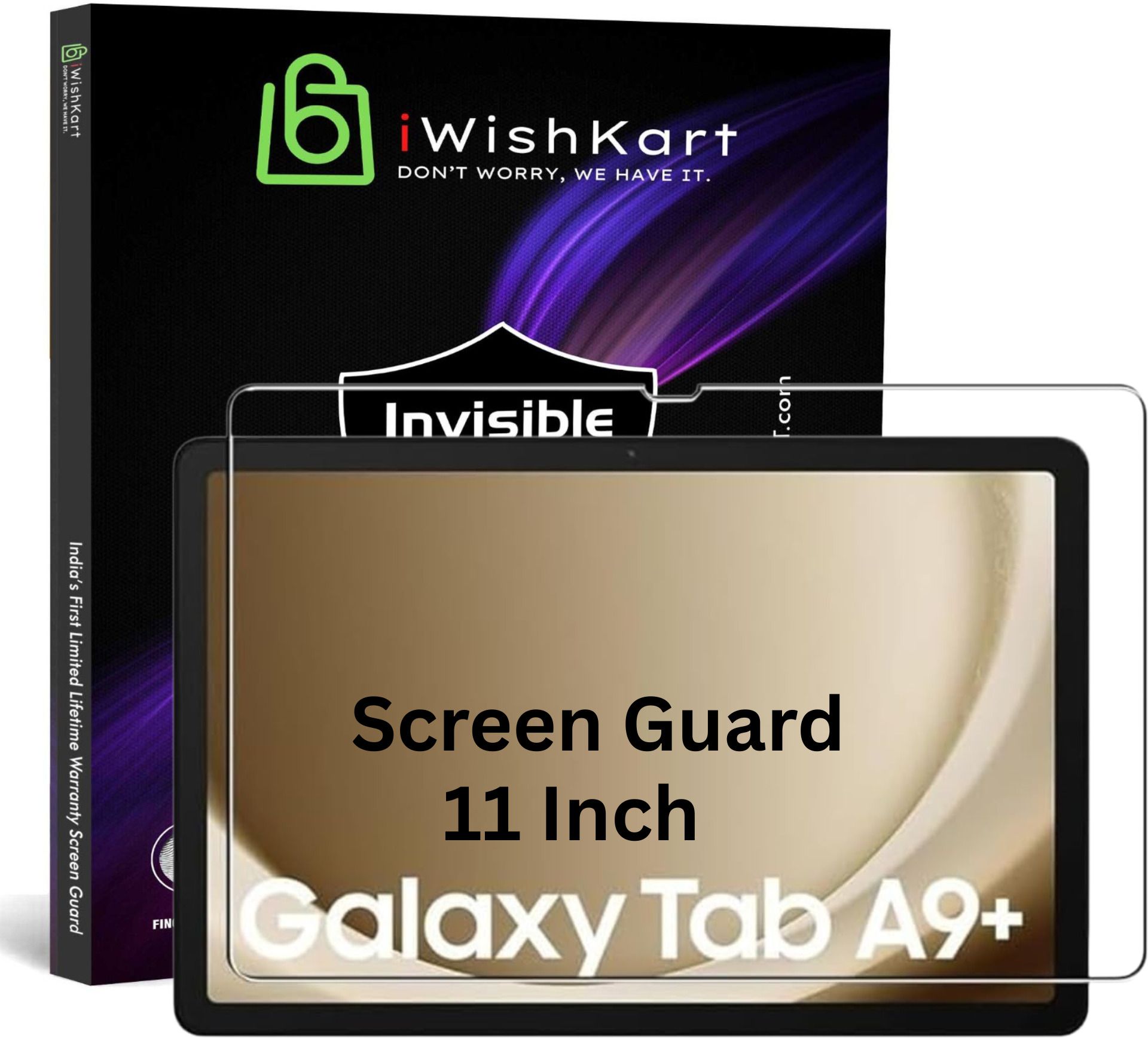 iWishKart Edge To Edge Tempered Glass for Samsung Galaxy Tab A9 Plus / A9+ [SM-X210/X216] 11 Inch, Military grade Edge to Edge Premium gorilla glass with Self Installation Guide - Wet & Dry wipes, Dust Absorber, HiS_Pk1-image-4