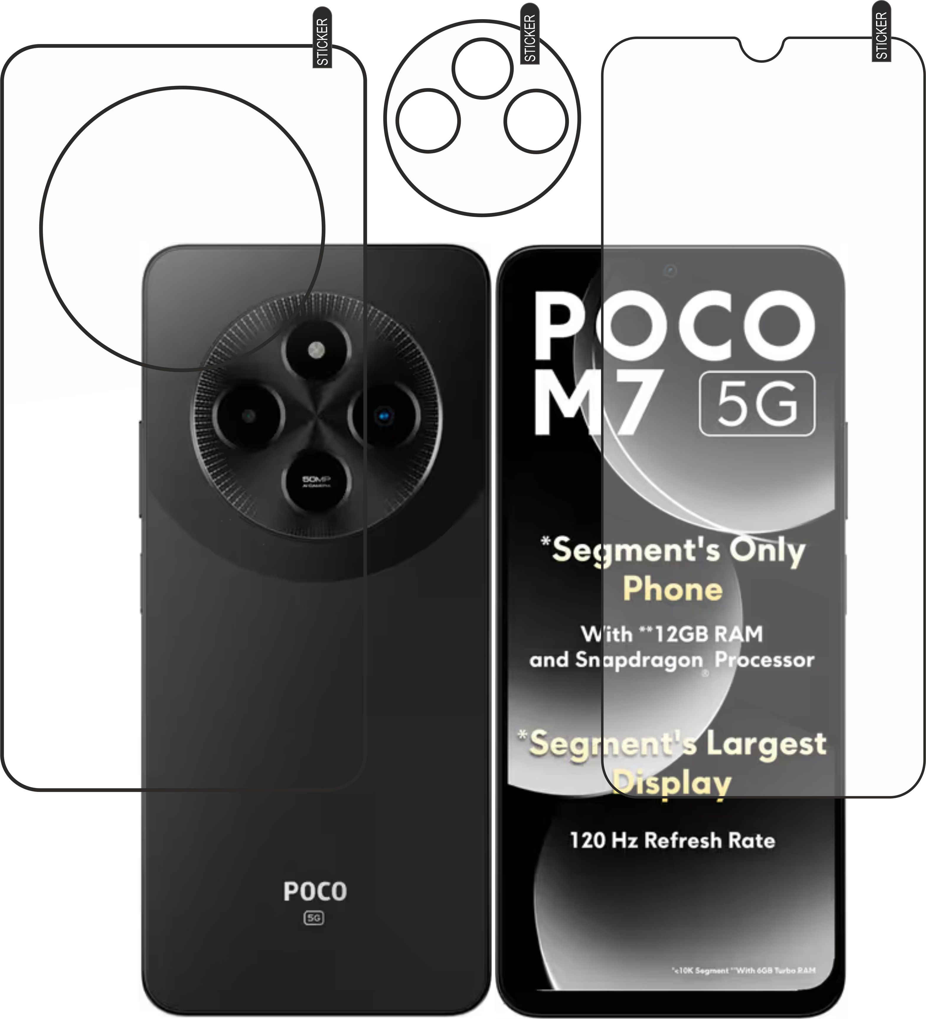 rottguard Front and Back Tempered Glass for Poco M7