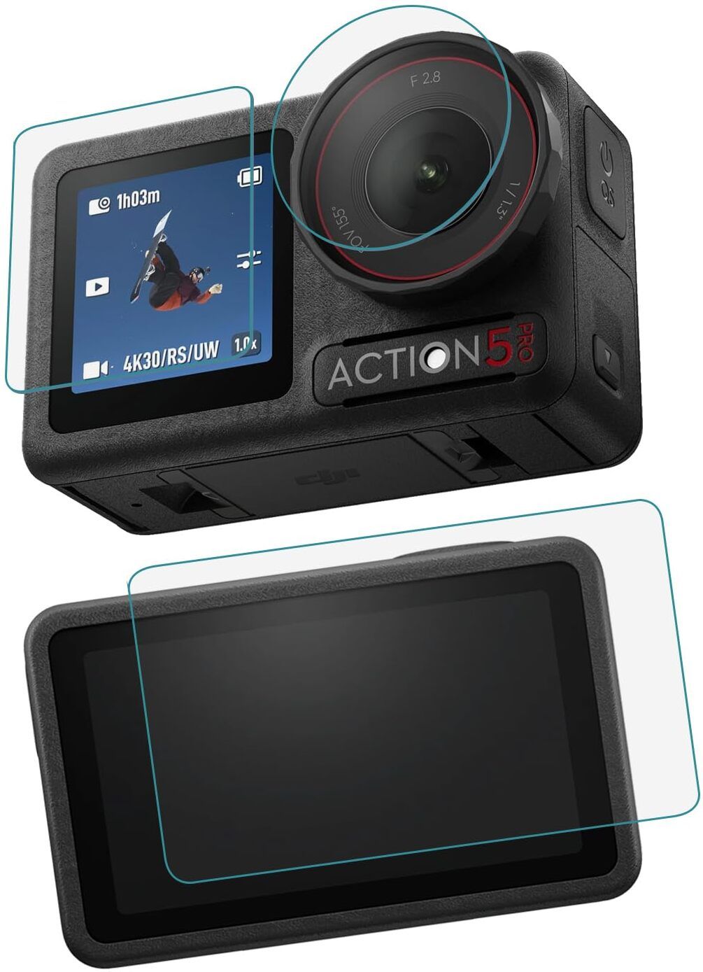 mavicair Front and Back Tempered Glass for DJI Osmo Action 5 Pro-picture-38