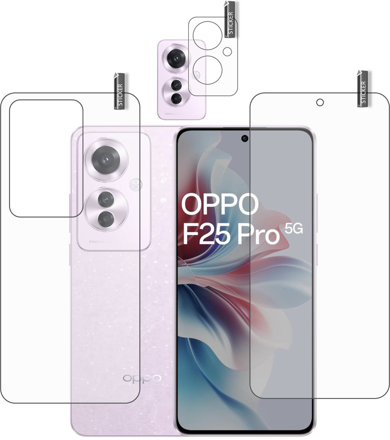 BOMGUARD Front and Back Tempered Glass for OPPO F25 Pro 5G With Camera Lens Protector, OPPO F25 PRO CAMERA LENS-image-49