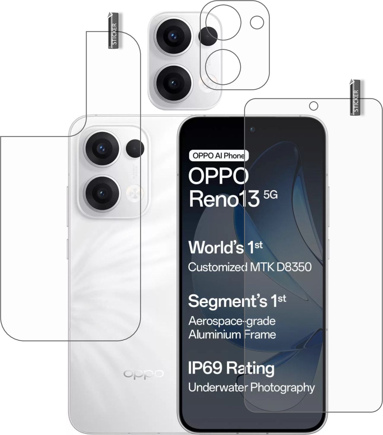 GARUDA GLASS Front and Back Tempered Glass for OPPO RENO 13 5G with camera lens protector {flexible}-picture-14