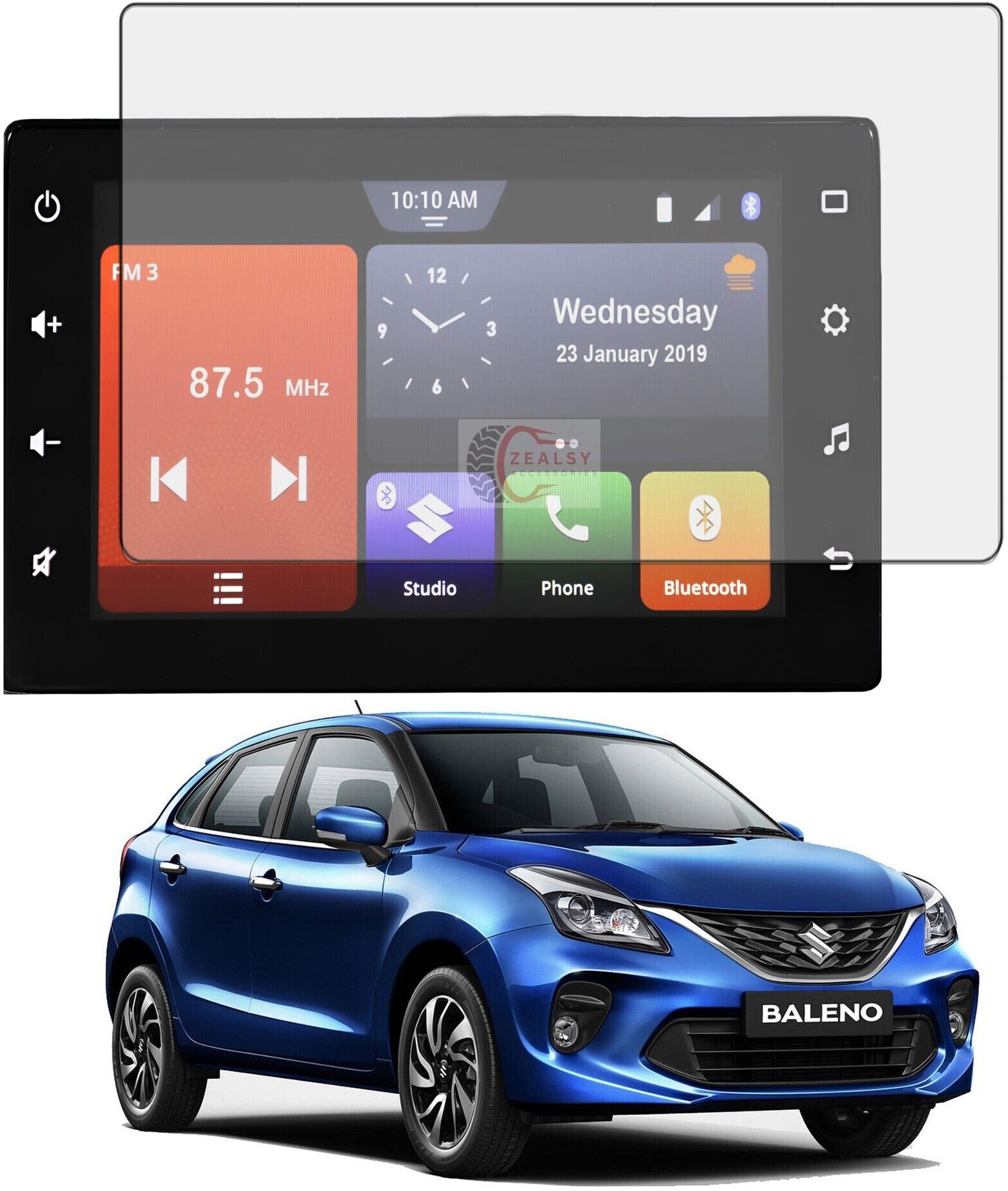 Zealsy Impossible Screen Guard for Compatible For MARUTI SUZUKI BALENO DELTA ZETA 7 Inch Infotainment System Touch Screen Guard Protector Accessories