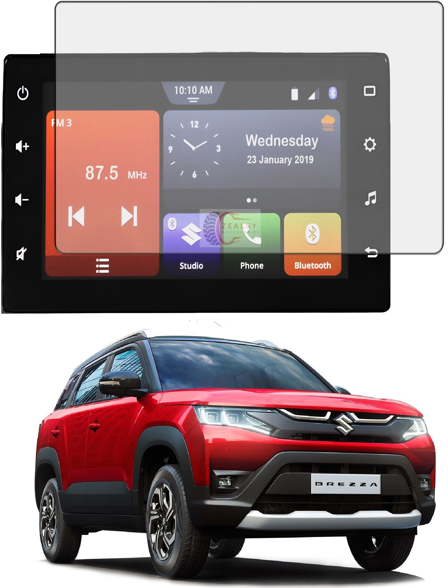 Zealsy Impossible Screen Guard for Compatible For MARUTI SUZUKI BREZZA VXI ZXI 7 Inch Infotainment System Touch Screen Guard Protector Accessories-picture-16