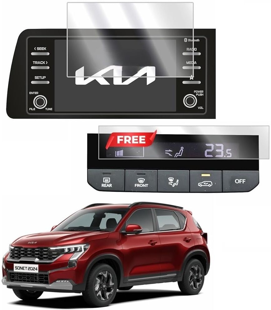 Zealsy Impossible Screen Guard for KIA SONET FACELIFT HTK / HTK PLUS / HTX 8 INCH Infotainment System
