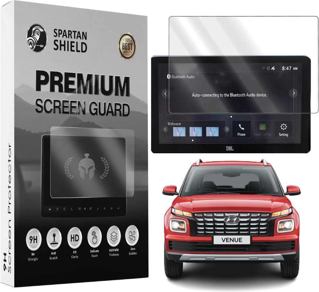 spartan shield Screen Guard for NEW HYUNDAI VENUE FACELIFT 2022 S SO S+ [ 8 INCH ] || Car Display Infotainment Music System Protector || Venue 9H Touch Screen Accessories (Not Tempered Glass) [INFOTAINMENT GUARD]-image-30