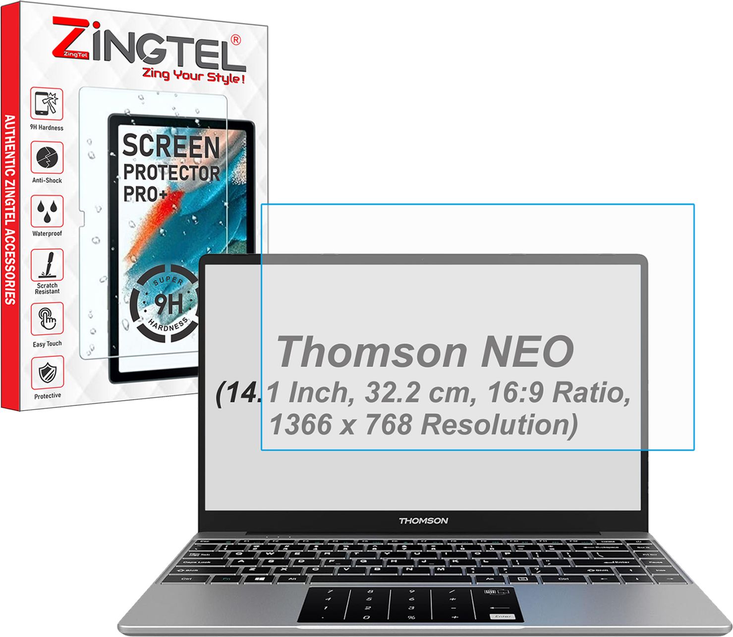 ZINGTEL Screen Guard for ThomSon Neo (14.1 Inch, ‎32.2 cm, 16:9 Ratio, 1366x768 Resolution Laptop) (Anti Glare Matte)-image-27