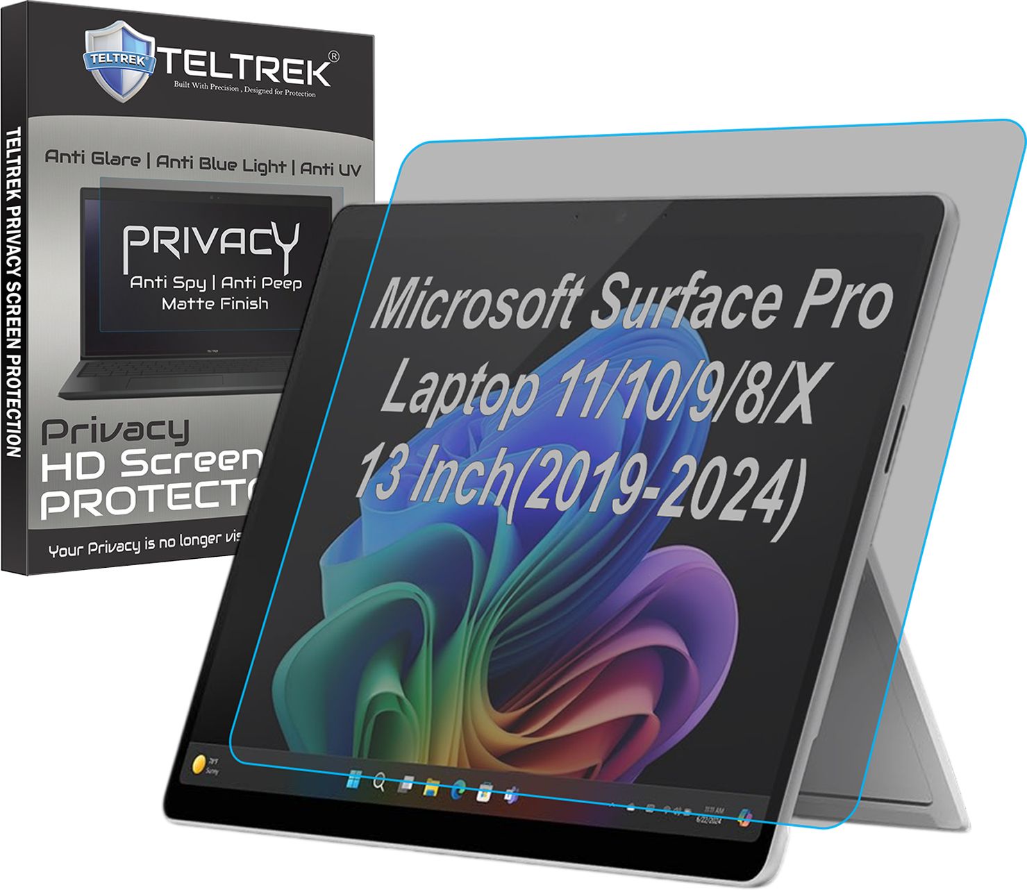 TELTREK Screen Guard for Microsoft Surface Pro 11 (11th Edition) / Pro 10 / Pro9 / Pro8 /Pro-X (13 Inch 2019-2026) (Privacy Matte Finish)-image-5