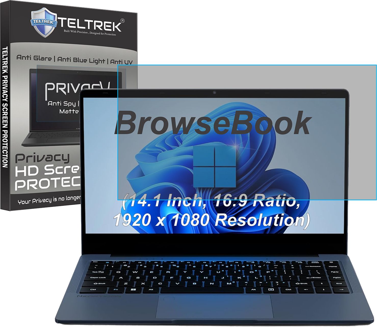 TELTREK Screen Guard for Neopticon BrowseBook (14.1 Inch, 16:9 Ratio, 1920x1080 Resolution Laptop) (Privacy Matte Finish)-image-39