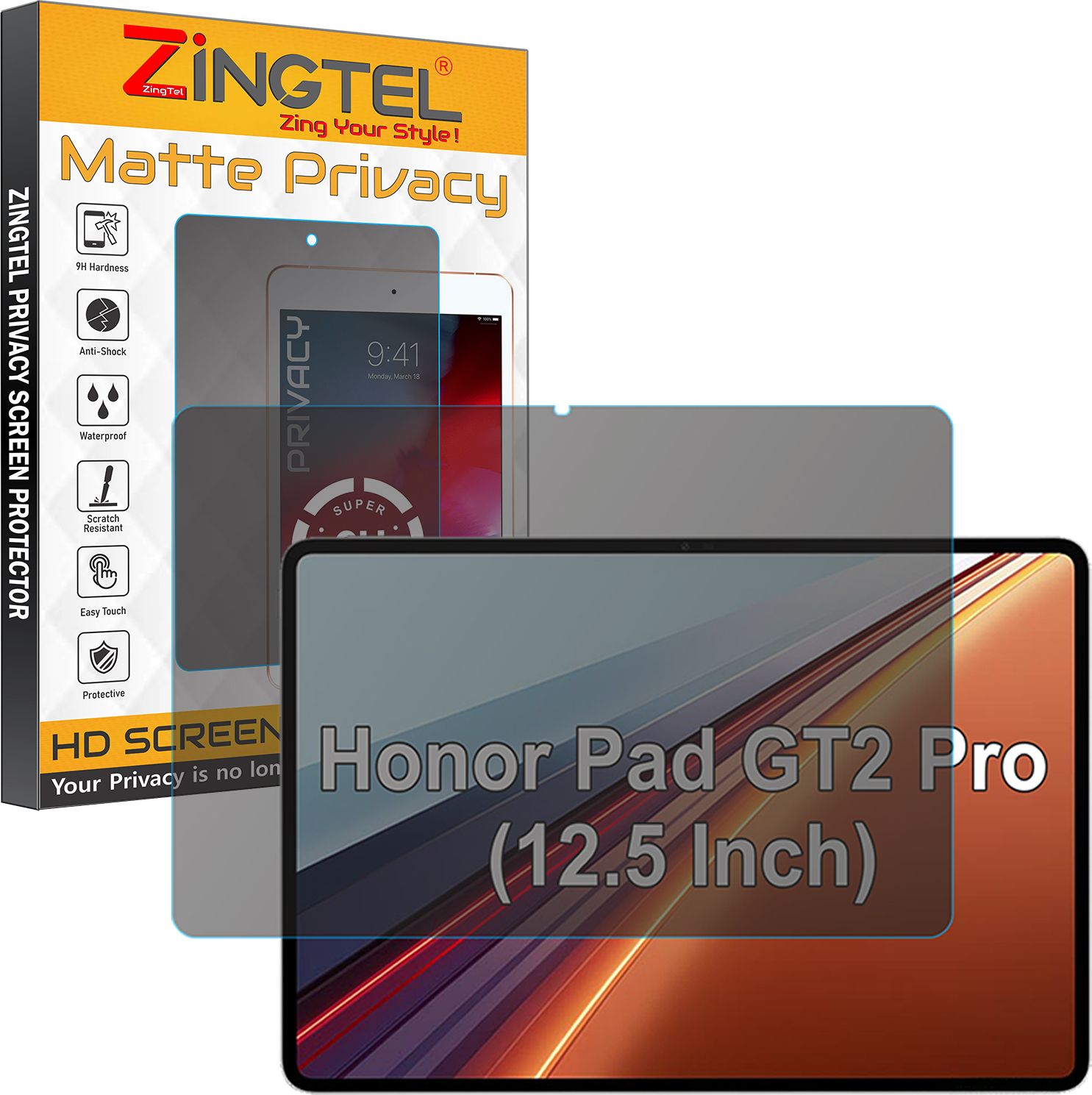 ZINGTEL Screen Guard for Honor Pad GT2 Pro Tab (12.5" Inch Tablet) (Anti SPY Privacy Matte)-image-30