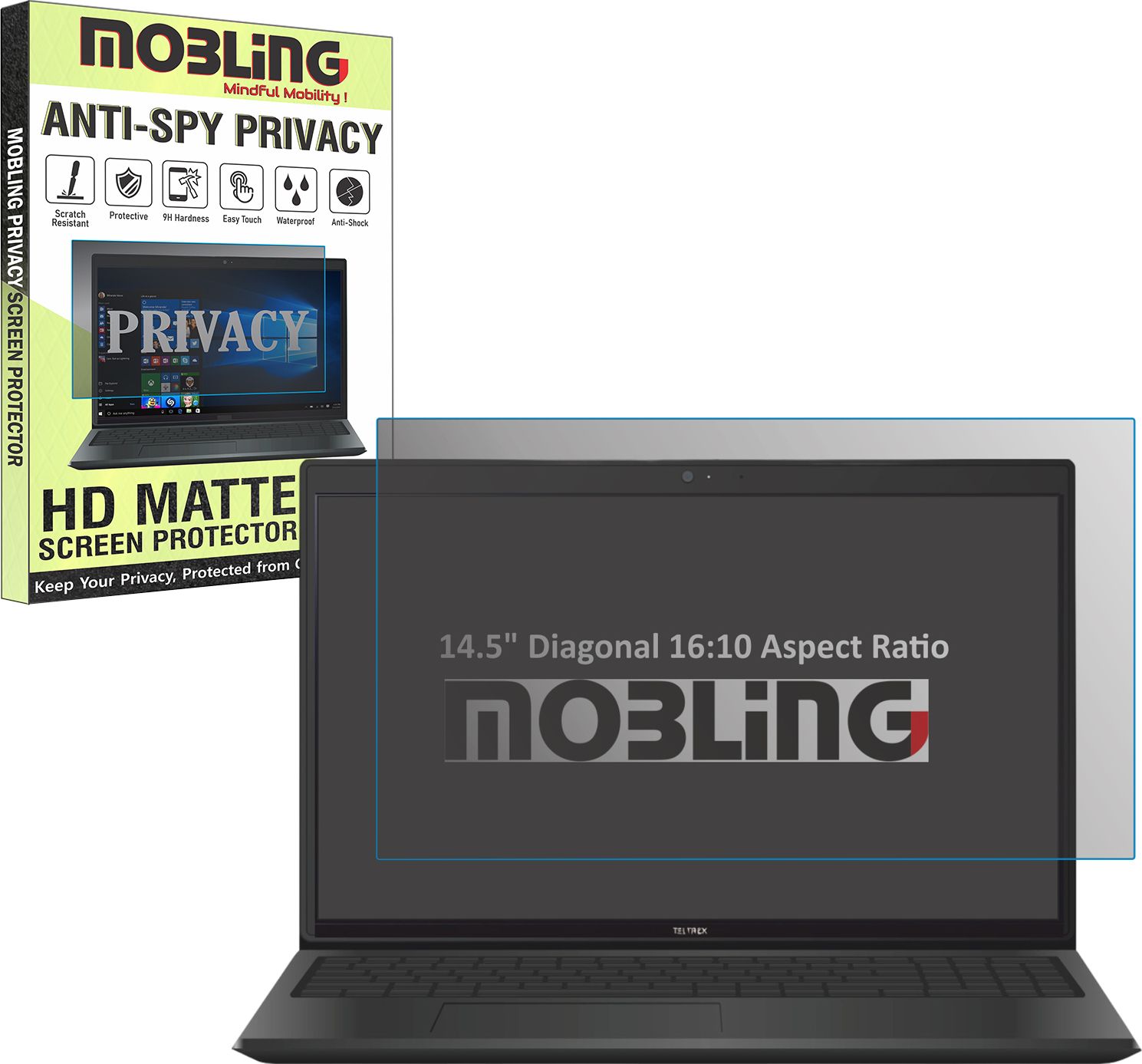 Mobling Screen Guard for 14.5 " Inch Diagonal with 16:10 Aspect Ratio Display (Privacy Matte Finish) (Screen Guard Size : 312 mm X 195 mm , Privacy Matte Finish)-image-13