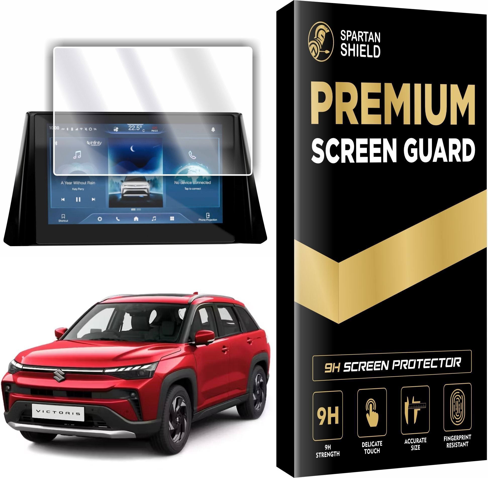 spartan shield Screen Guard for NEW MARUTI SUZUKI VICTORIS 2025+ || 7 INCH INFOTAINMENT PROTECTOR || Lxi, Vxi & Zxi / ZxI(O) || Anti Fingerprint | Scratch Resistant | HD Clarity || CAR Display Accessories for Car LCD Touchscreen [Not Tempered Glass]-image-8