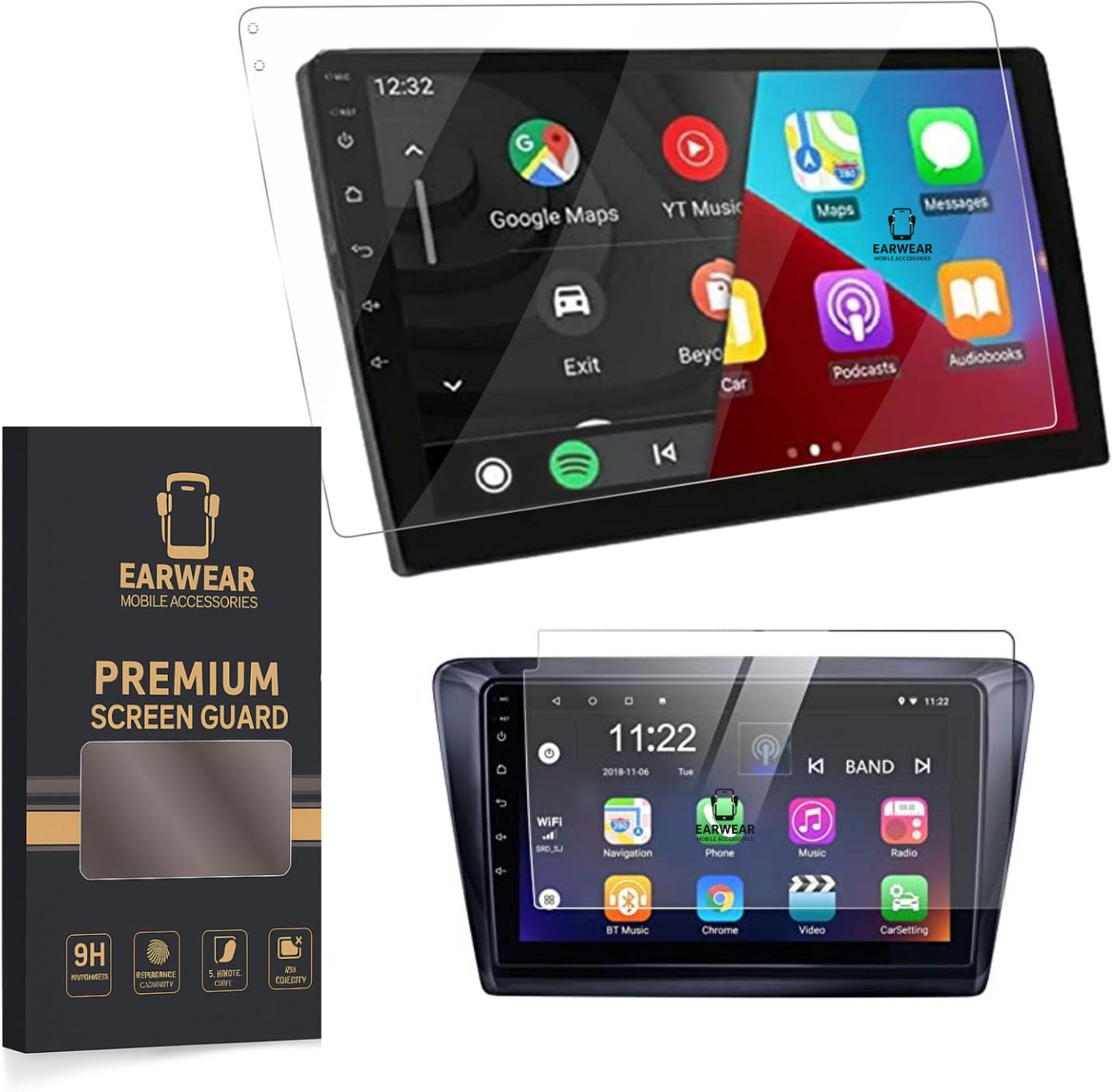 ear wear Screen Guard for Android 9Inch Car Accessories Navigation System Or Music System Stereo Touch Screen Guard (After Market)(Not Tempered glass)