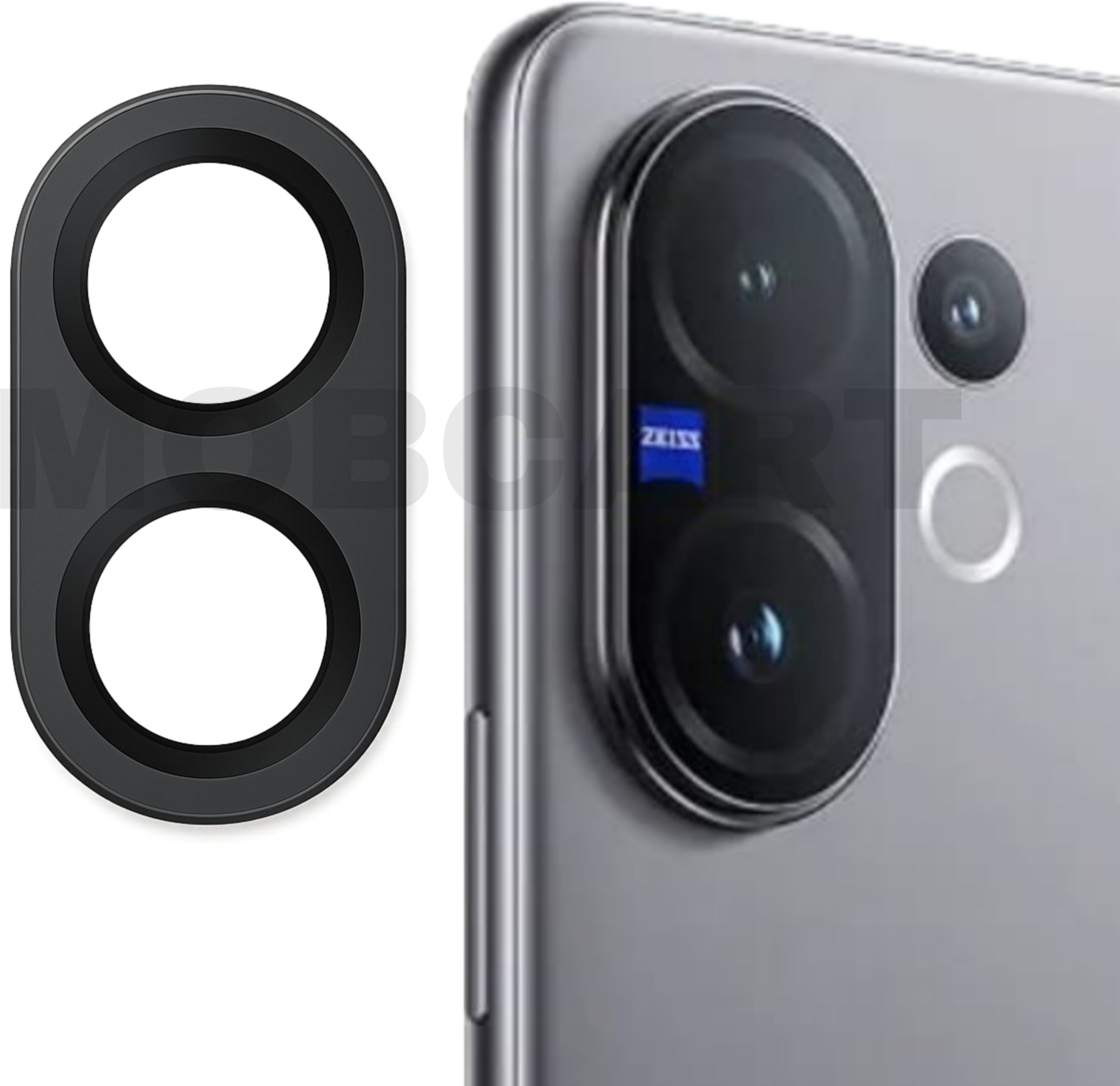 MOBCART Back Camera Lens Ring Guard Protector, Camera Lens Glass Protector for Vivo V60 5G -9H Tempered Glass, HD Clarity, Scratch-Resistant, Black Camera Ring-picture-20