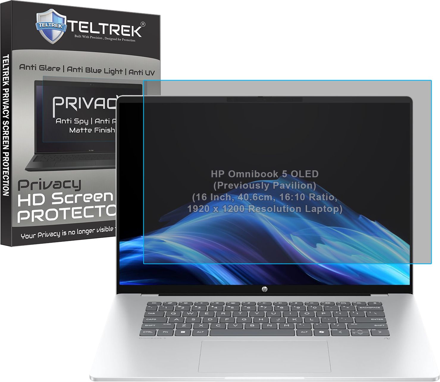 TELTREK Screen Guard for HP Omnibook 5 OLED (Previously Pavilion) (16 Inch, 40.6 cm, 16:10 Ratio, 1920x1200 Resolution Laptop) (Privacy Matte Finish)-image-2