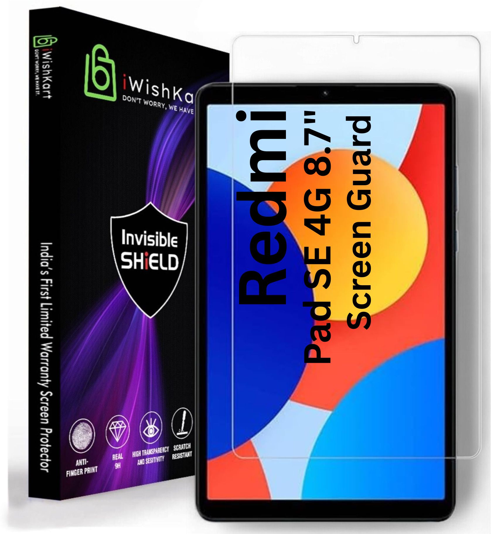 iWishKart Screen Guard for Redmi Pad SE 4G 8.7 Inch, Military grade Edge to Edge Premium gorilla glass with Self Installation Guide - Wet & Dry wipes, Dust Absorber-image-25