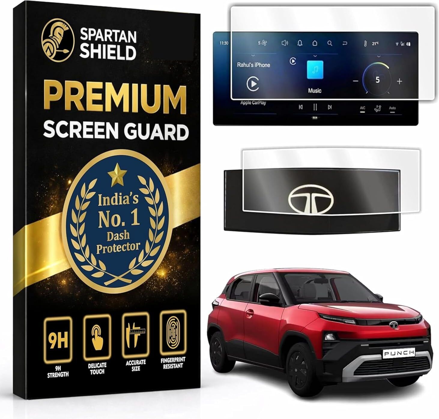 spartan shield Screen Guard for TATA PUNCH 2026 Facelift [2 PACK] || ACCOMPLISHED | ACCOMPLISHED+S || 10.25-INCH [THIN BEZEL] INFOTAINMENT TOUCHSCREEN + STEERING CLUSTER PANEL || Anti Scratch | Water Resistant | HD Clarity || Car Display Music System Protector | Latest TataPunch 9H Accessory 2026+ [Not Tempered Glass]-image-27