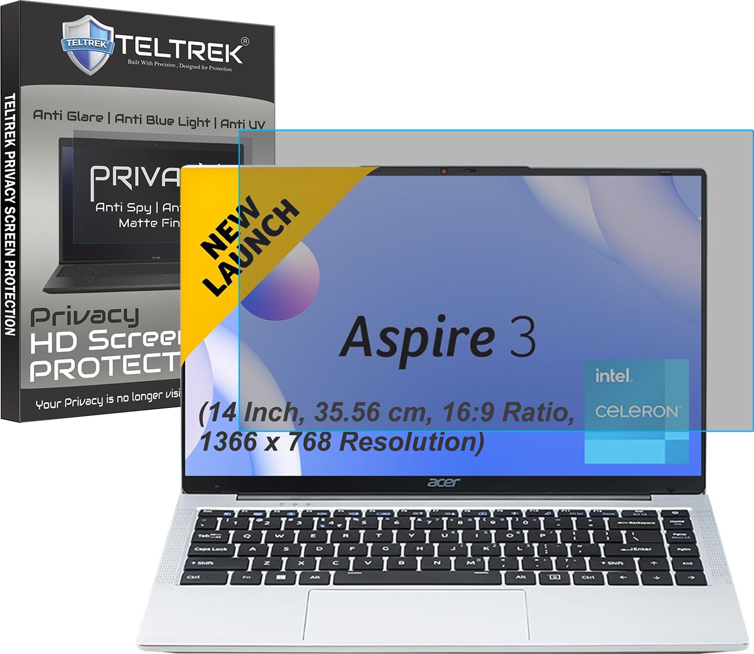 TELTREK Screen Guard for Acer Aspire 3 (14 Inch, 35.56 cm, 16:9 Ratio, 1366x768 Resolution Laptop) (Privacy Matte Finish)-image-32