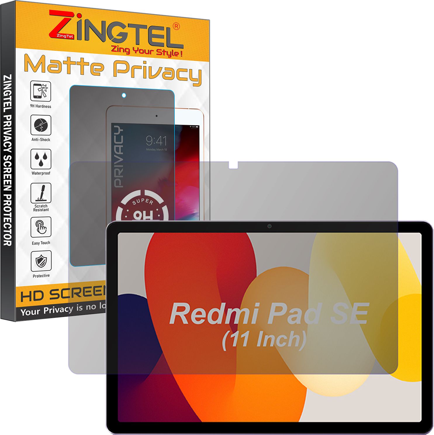 ZINGTEL Screen Guard for Xiaomi Redmi Pad E 2023 Tab (11 Inch Tablet) (Anti SPY Privacy Matte)-image-30