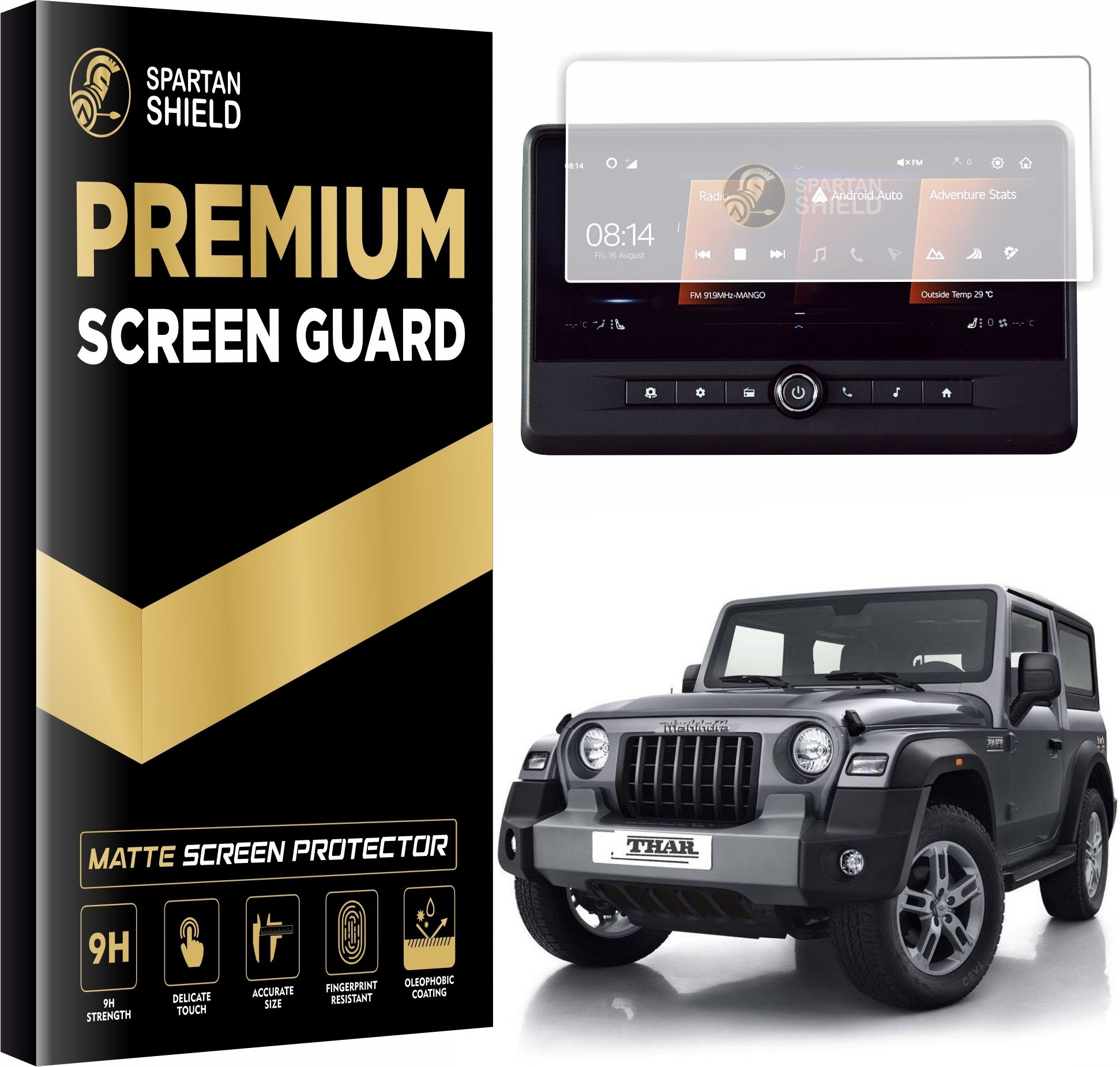 spartan shield Screen Guard for MAHINDRA THAR ROXX 2024 || 10.25 INCH INFOTAINMENT Display Protector | MX1 MX3 MX5 AX3L AX5L AX7L | 4x2 4x4 Variants | 9H New Car Accessory Matte [Not Tempered Glass]-image-15