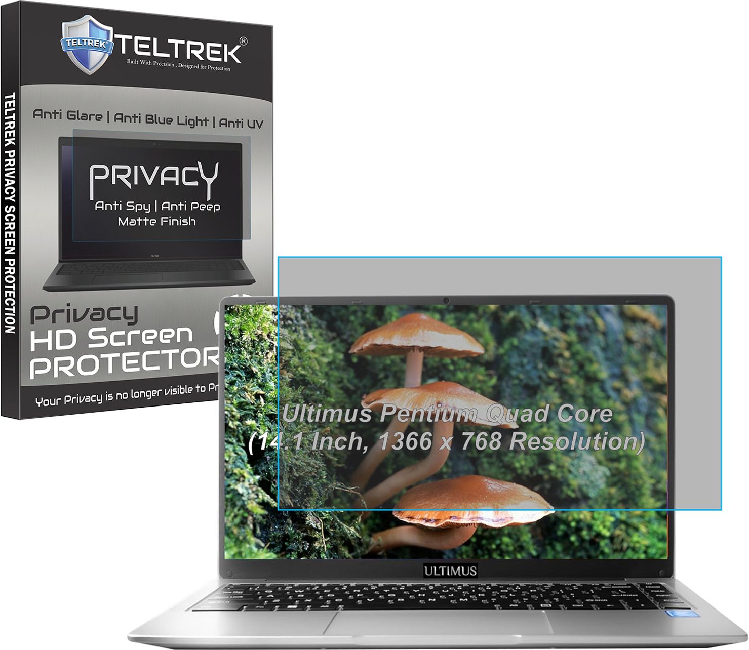 TELTREK Screen Guard for Ultimus Pentium Quad Core (14.1 Inch, 16:9 Ratio 1366x768 Resolution Laptop) (Privacy Matte Finish)-image-31