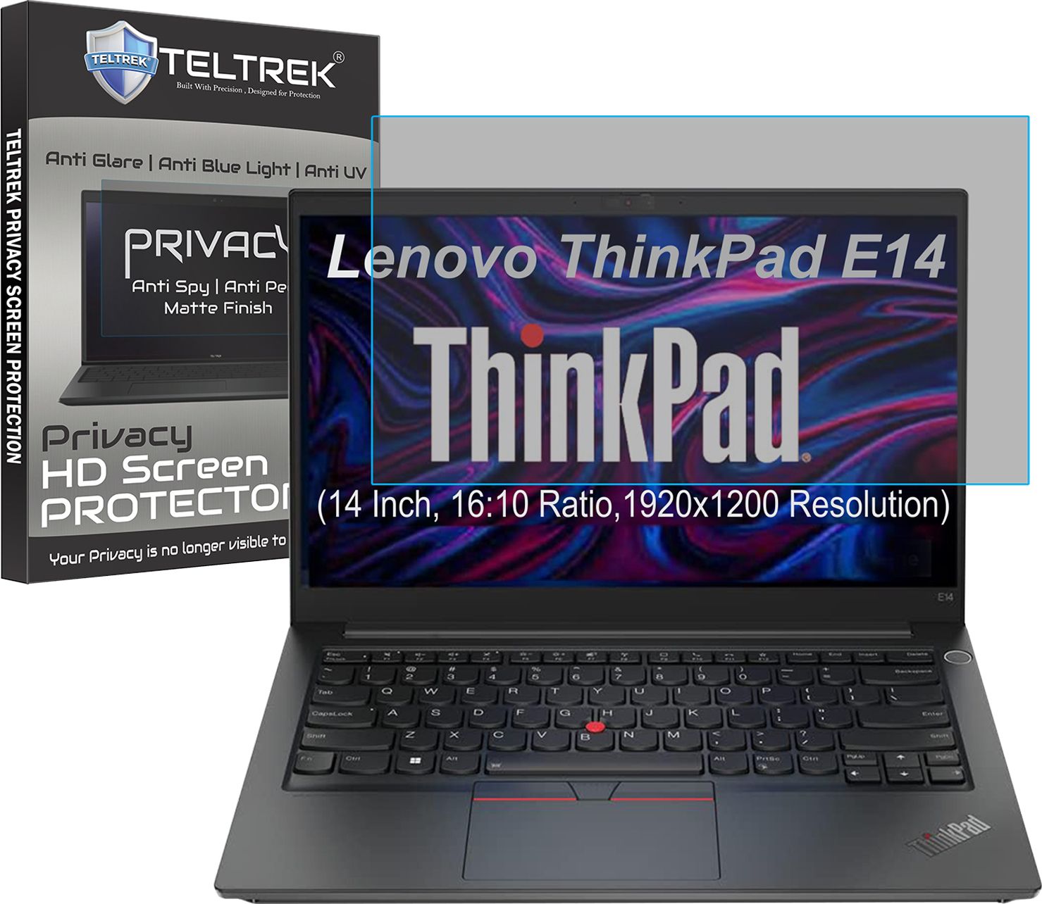 TELTREK Screen Guard for Lenovo ThinkPad E14 (14" Inch, 35.5cm, 16:10 Ratio, 1920x1200 Resolution Laptop) (Privacy Matte Finish)-image-33