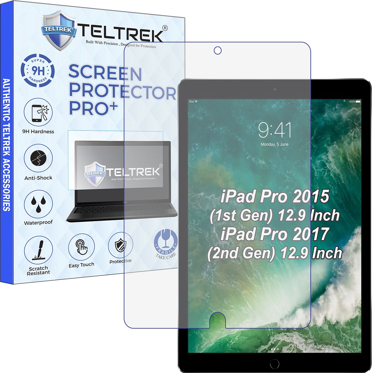 TELTREK Screen Guard for iPad Pro 12.9 2017/2015, i-Pad Pro 12.9" inch (1st/2nd Gen) (A1670/A1671)-image-30