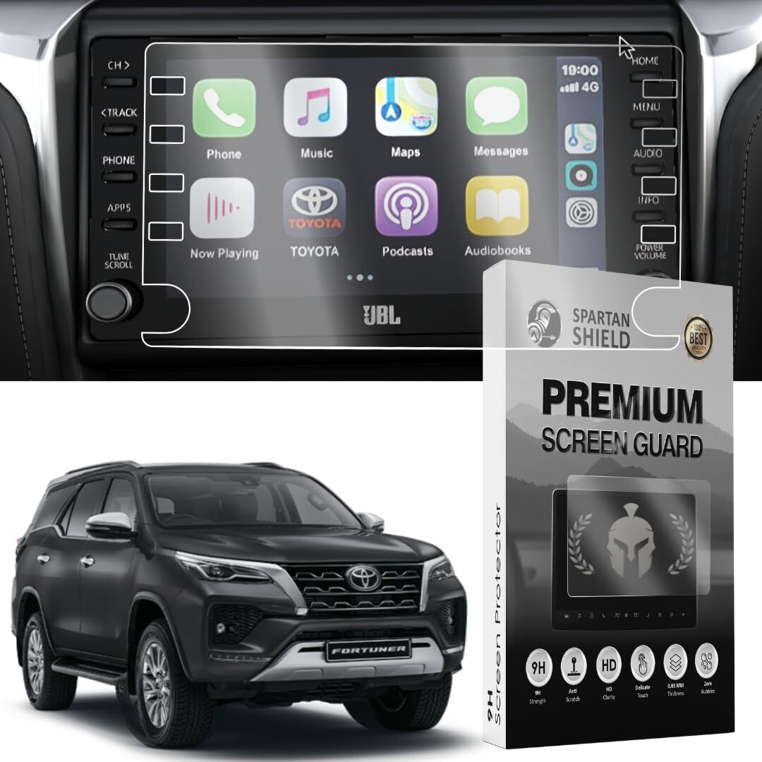 spartan shield Screen Guard for TOYOTA FORTUNER 2021 FACELIFT || 8 INCH INFOTAINMENT Guard | Anti Scratch | Water Resistant || 2024 Fortuner 4X4 4X2 Car Display Accessories [Not Tempered Glass]-image-25
