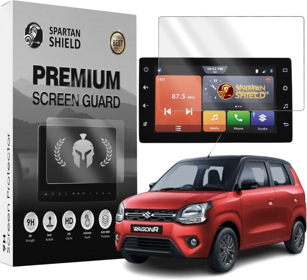 spartan shield Screen Guard for MARUTI SUZUKI WAGON R ZXI PLUS 2022-RUNNING 7 INCH | GPS Infotainment Display Touch Screen Guard | WagonR Car Music System Accessories [Not Tempered Glass]-image-22