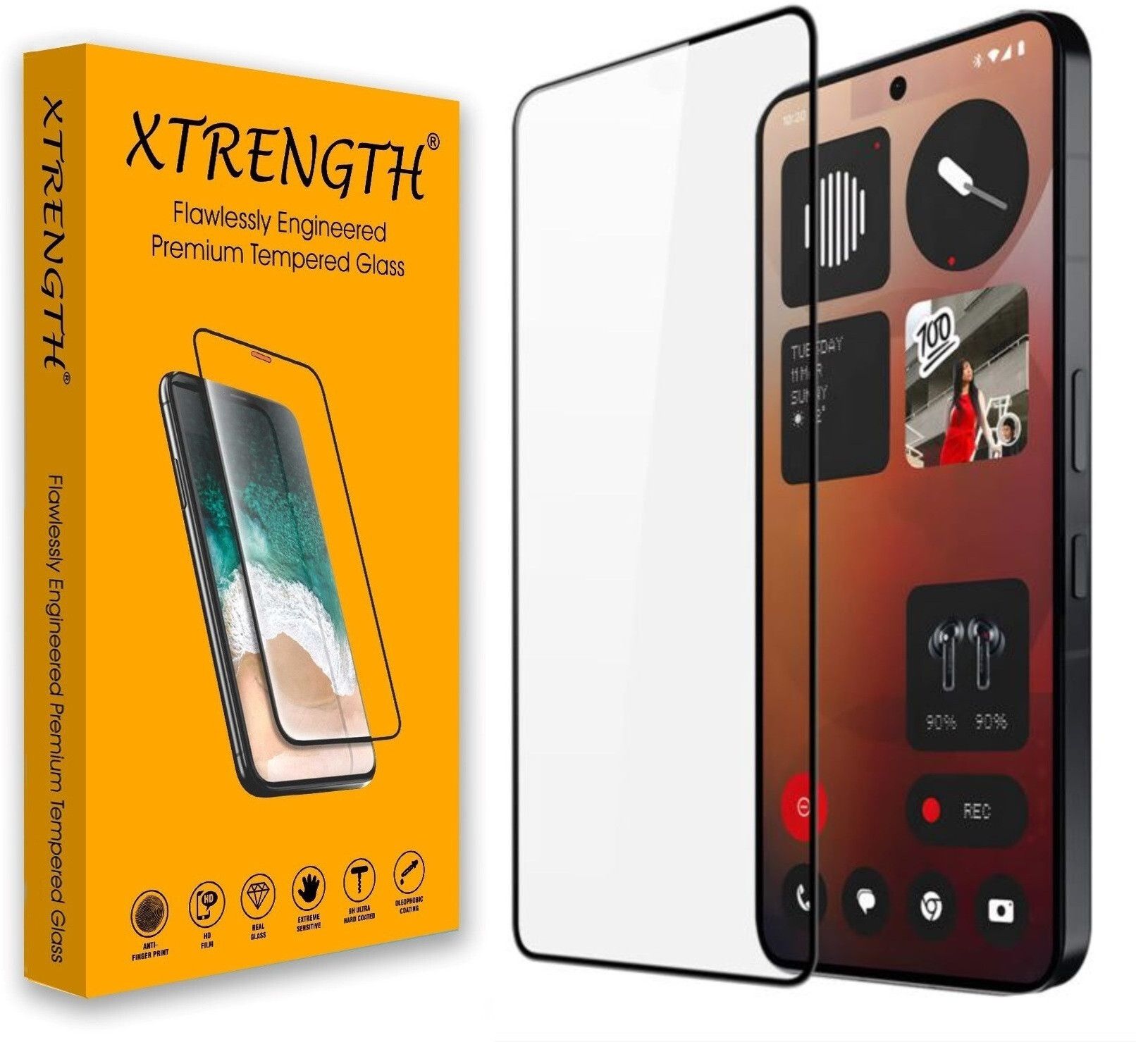 XTRENGTH Tempered Glass Guard for Nothing Phone 3a, Nothing Phone 3a Pro, Gorilla Screen Guard, with Easy Installation Kit-image-43