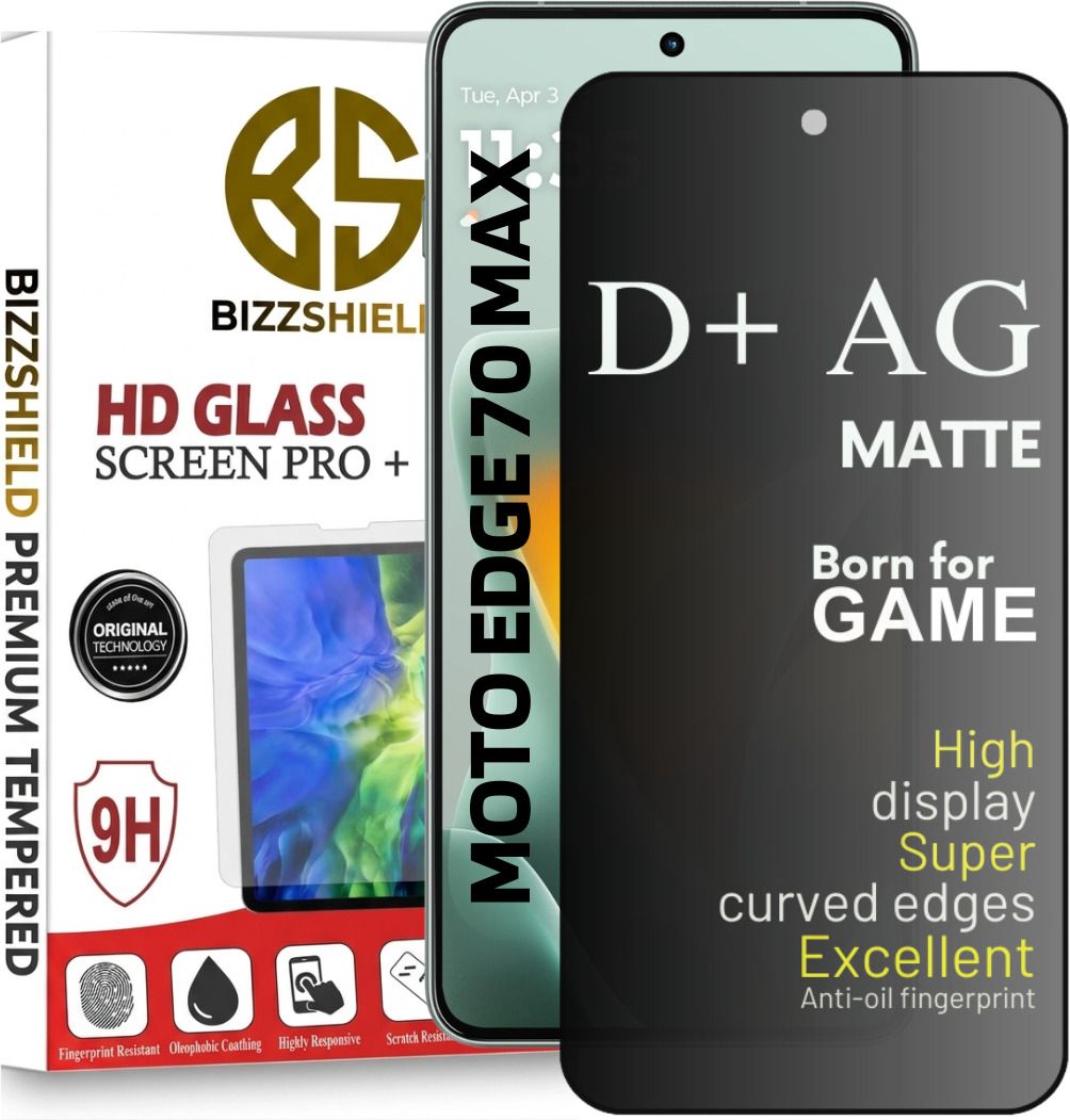 BizzShield Tempered Glass Guard for MOTOROLA Edge 70 Max, MOTO Edge 70 Max Temper glass, MOTOROLA Edge 70 Max D+ AG Matte temper glass, screen guard, Edge 70 Max AG Matte for gamers, With Camera Cut Gaming Special, 6.8 Inch With Installation Kit-image-22