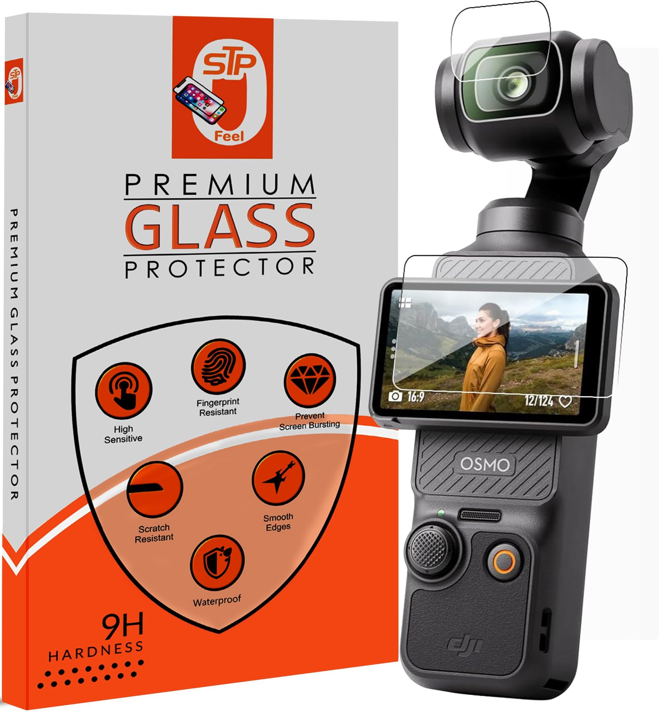 STP FEEL Tempered Glass Guard for Military-Grade Gorilla Tempered Glass Screen Camera Lens Protector for DJI Osmo Pocket 3 / Pocket 4-image-30