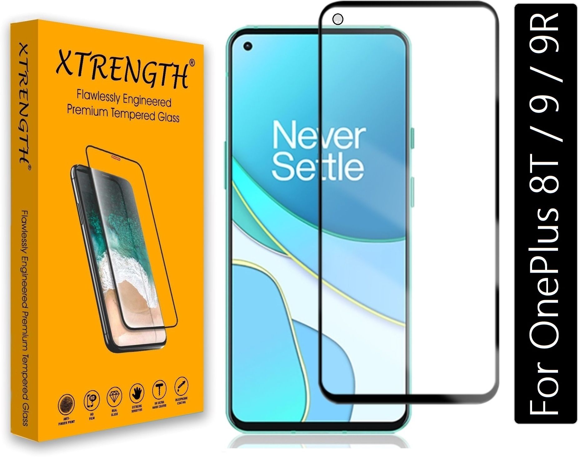XTRENGTH Tempered Glass Guard for OnePlus 9R, OnePlus 9, OnePlus 8T, Advanced HD+ Screen Protector with Easy Installation Kit-image-47