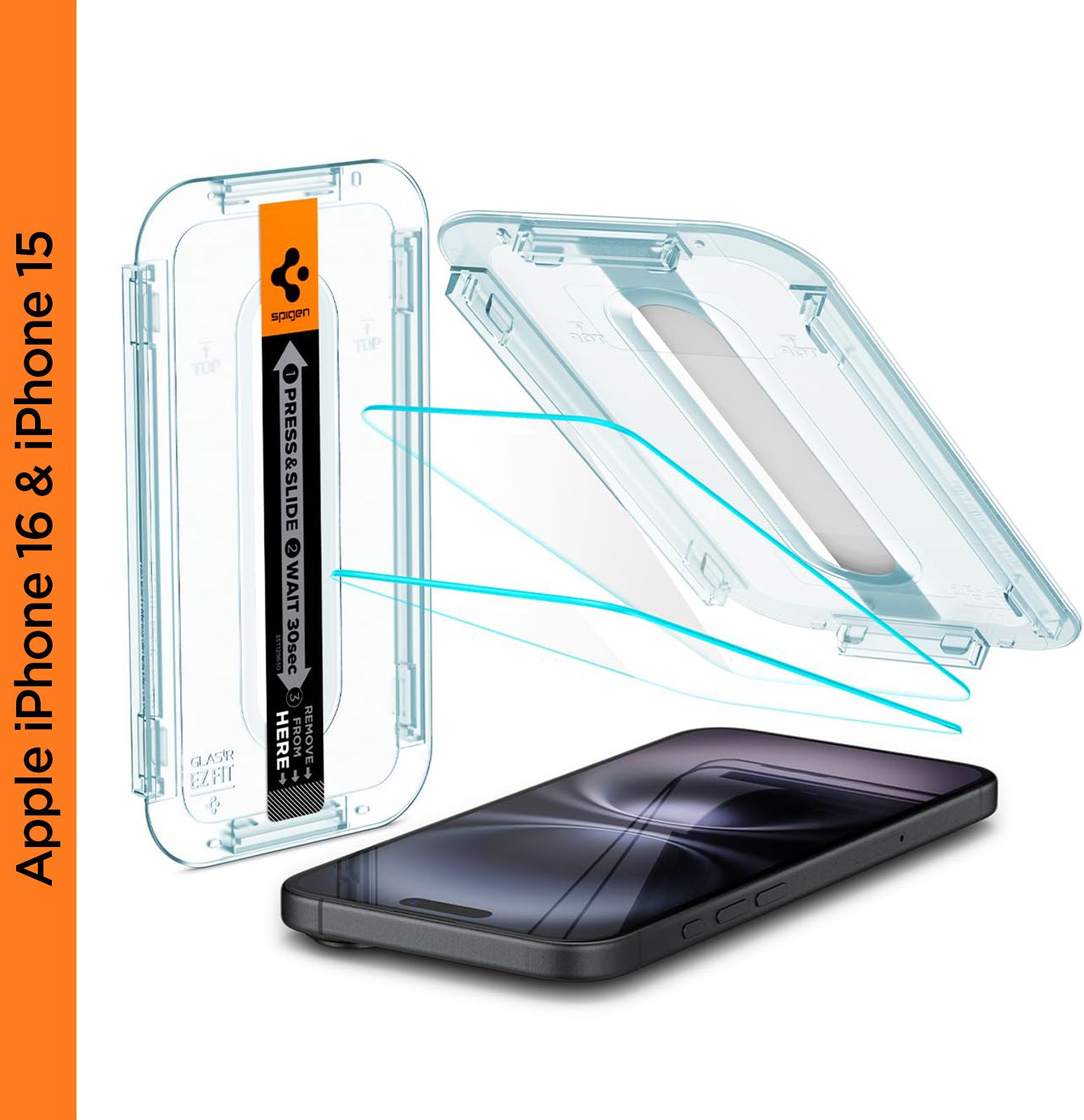 Spigen Tempered Glass Guard for iPhone 15, iPhone 16