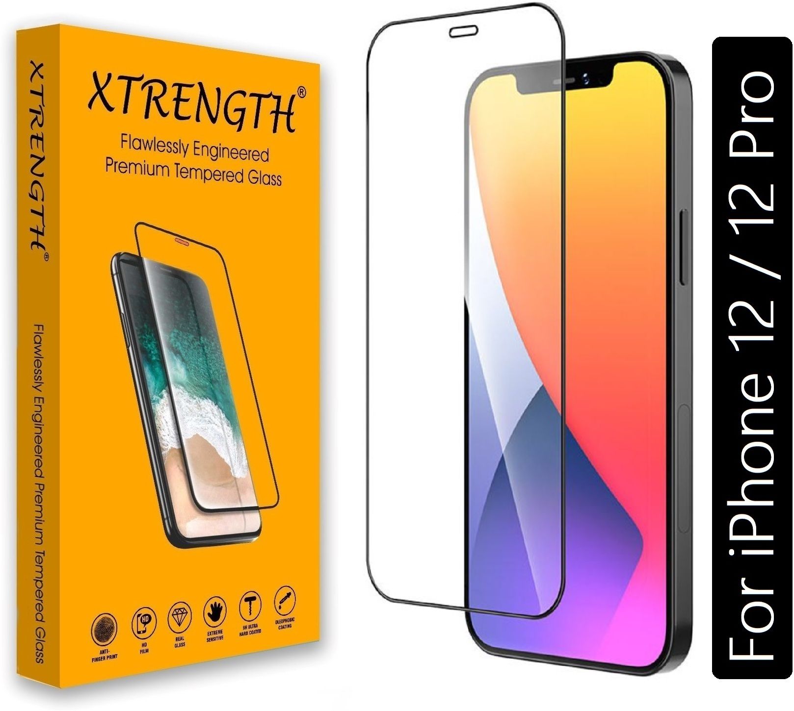 XTRENGTH Tempered Glass Guard for Apple iPhone 12, Apple iPhone 12 Pro, Advanced HD+ Screen Protector with Easy Installation kit-image-39