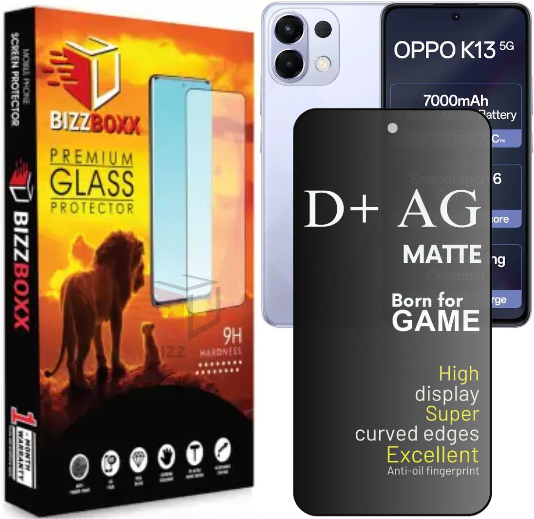 BizzBoxx Tempered Glass Guard for OPPO K13 5G, OPPO K13, OPPO K 13, OPPO K13 D+ AG Matte, temper glass, Matte temper glass, screen guard, temper glass, D+ AG Matte, With Camera Cut, 6.67 Inch With Installation Kit-image-21