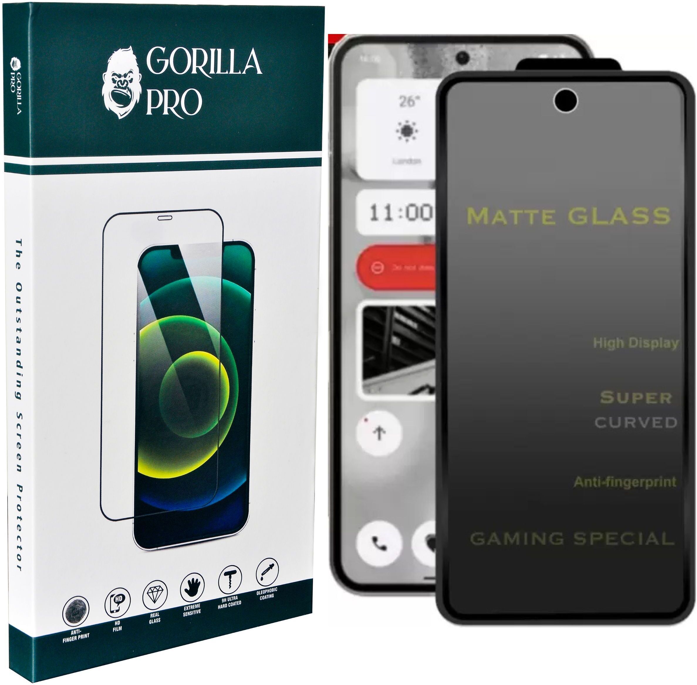 GORILLA PRO Tempered Glass Guard for Nothing Phone (3a), Nothing Phone (3a) Pro, ( D+ AG MATTE Born For GAME )-image-40