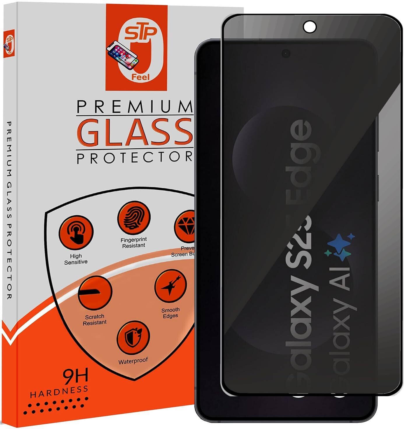 STP FEEL Tempered Glass Guard for Samsung S25 edge Privacy Screen Protector Guard with Easy Installation Kit-image-11