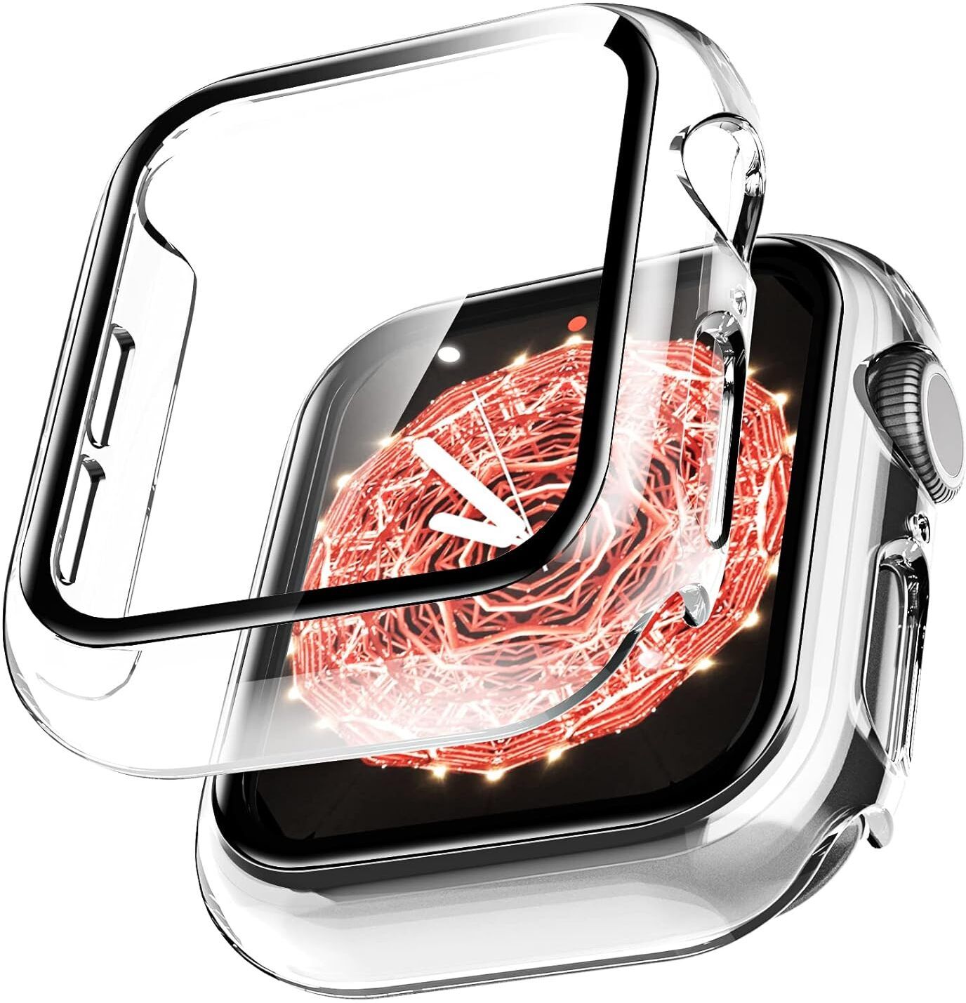 DPJ Screen Guard for Apple Watch 44mm Series 6 5 4 SE/SE2 with Tempered Glass Full Screen Protector 44mm Cover -[CLEAR]-image-44