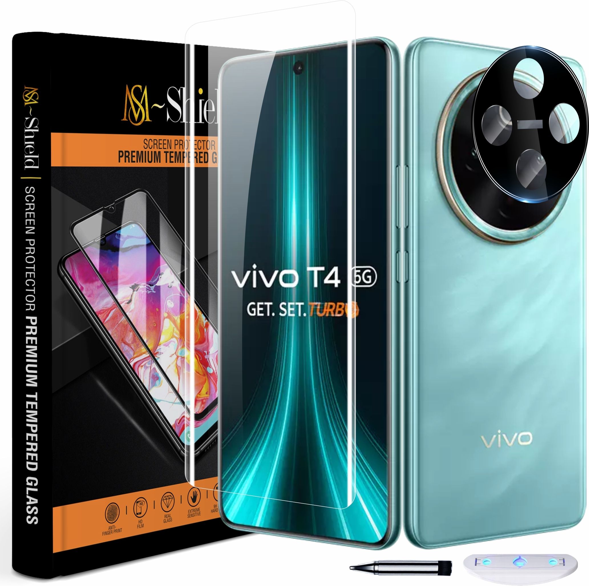 MS-Shield Tempered Glass Guard for vivo T4 5G, With Advanced HD+ Curved UV Gorilla Glass & Camera Lens Protector-picture-26