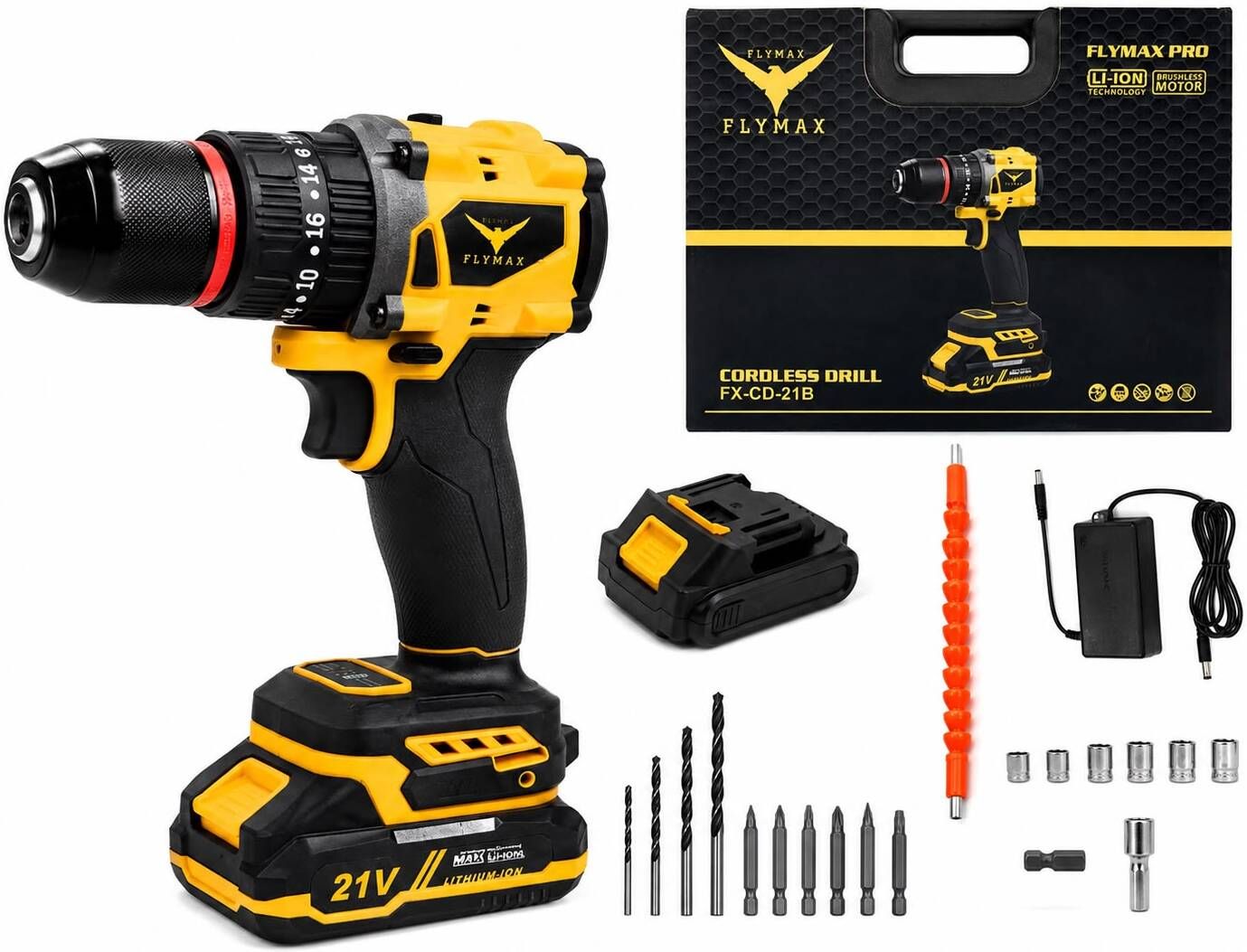 FX-CD-21B CORDLESS DRILL DRIVER | 21V LI-ION BATTERY | 2 SPEED|50NM MAX TORQUE Drywall Screw Gun-image-34