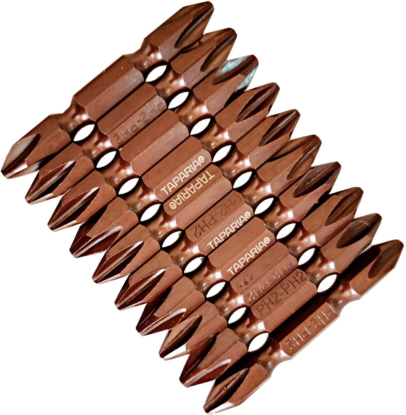 Philips Double Head Screw Driver Bit x10pcs Taparia SBPP6522 -PH2xPH2 pack of 10 bits Screwdriver Bit Set image 1