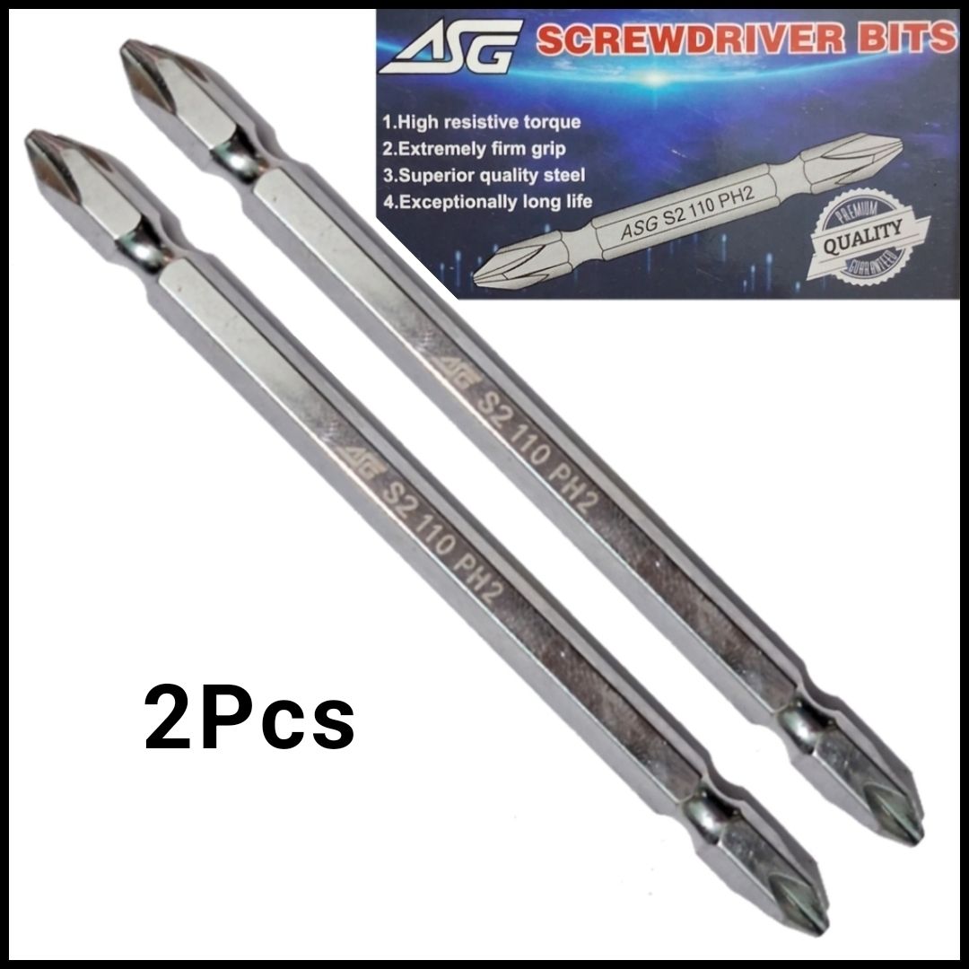 Plus; 6x110 (mm); PH2; Star ScrewDriver Bit; Pack of (2) Plus; 6x110 (mm); ASG; PH2; Star ScrewDriver Bit; Pack of (2) Screwdriver Bit Set-image-5