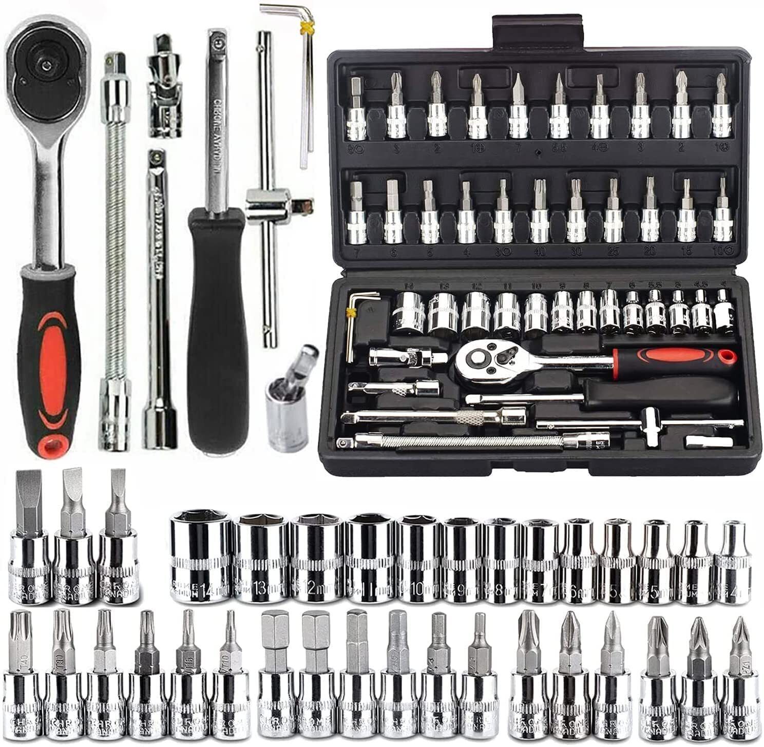 ashmakam 46 in 1 Tool Kit Spanner Set, Bike Tool Kit, Home Use Tools Kit, Goti Pana Set Combination Screwdriver Set-picture-25