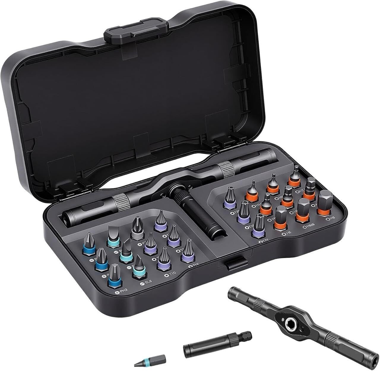 priva store T Shape 24 in 1 Multi Bit Screwdriver Kit for Home Repair and Maintenance Combination Screwdriver Set-picture-39