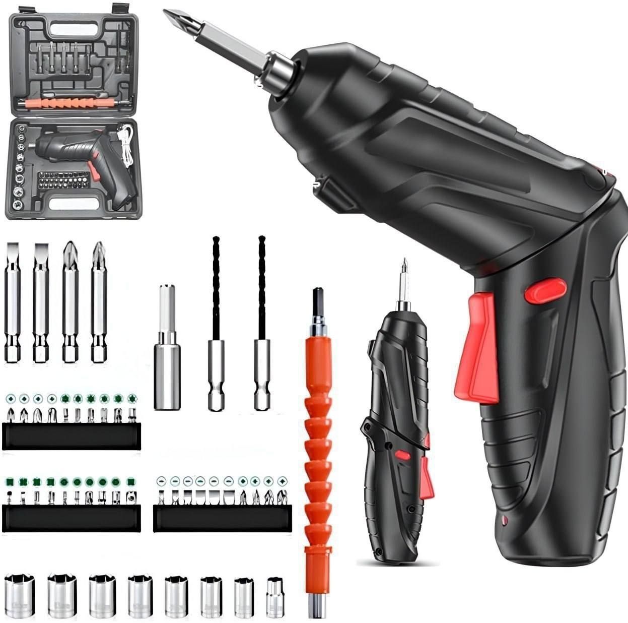 vishlo 47 in 1 Cordless Electric Screwdriver Kit Combination Screwdriver Set-picture-30