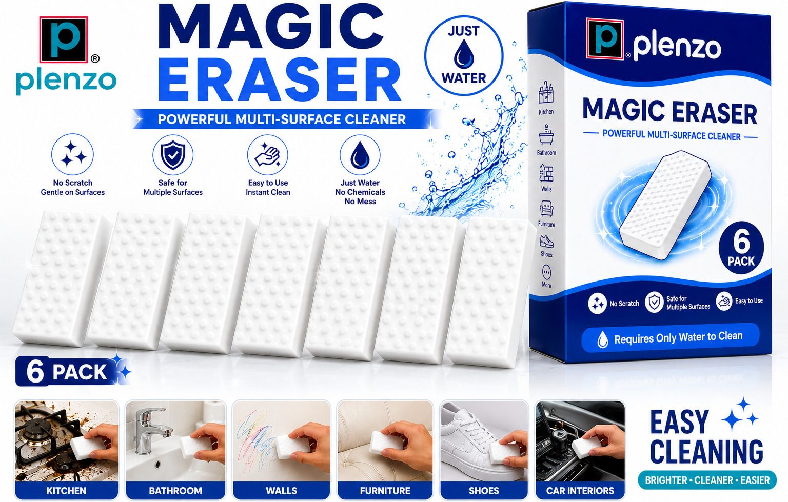 Magic Eraser Sponge Powerful Multi Surface Cleaner Foam Cleaning Pad Scrub Sponge-image-16