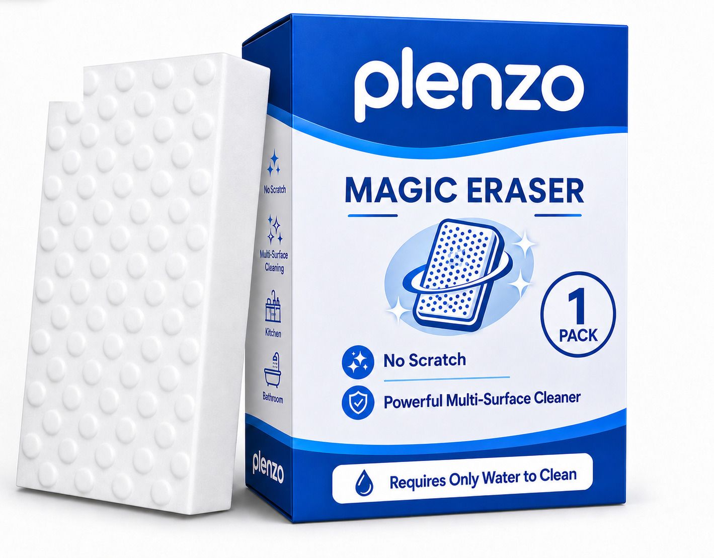 Magic Eraser Sponge Multi Surface Cleaning Pad No Scratch 1 Pack Scrub Sponge, Sponge Wipe-image-12