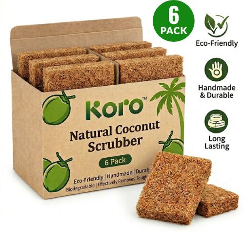 koro Natural Coconut Scrubber | 100% Natural Coconut Coir Scrub Pad Scrub Pad, Scrub Sponge, Sponge Wipe-picture-20