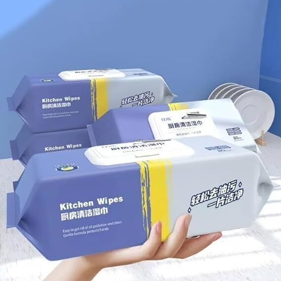 80 Pcs cleaning wipes | Kitchen wet wipes household glass table wet tissue Sponge Wipe-image-46
