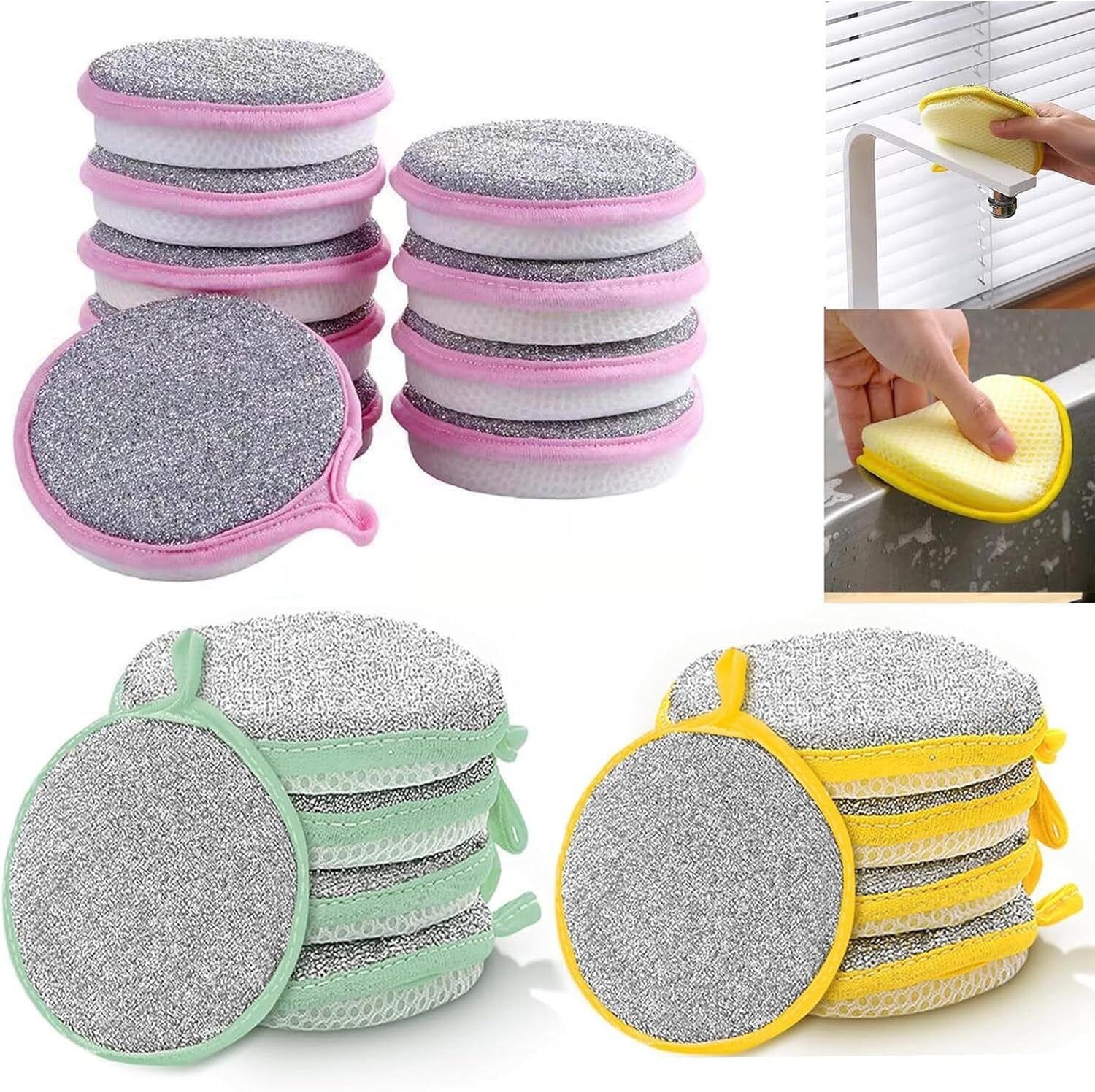 rhhg e com 2-in-1 Dishwashing Scrub & Sponge for Cleaning Dishes, Cookware, and Surfaces Scrub Sponge-picture-11